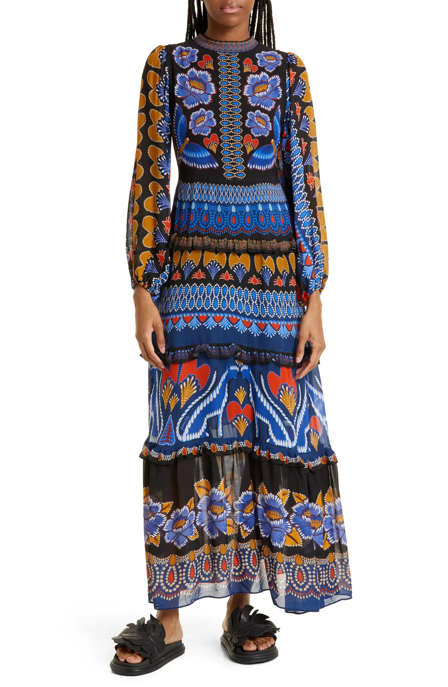 Ainika Long Sleeve Chiffon Dress | Nordstrom