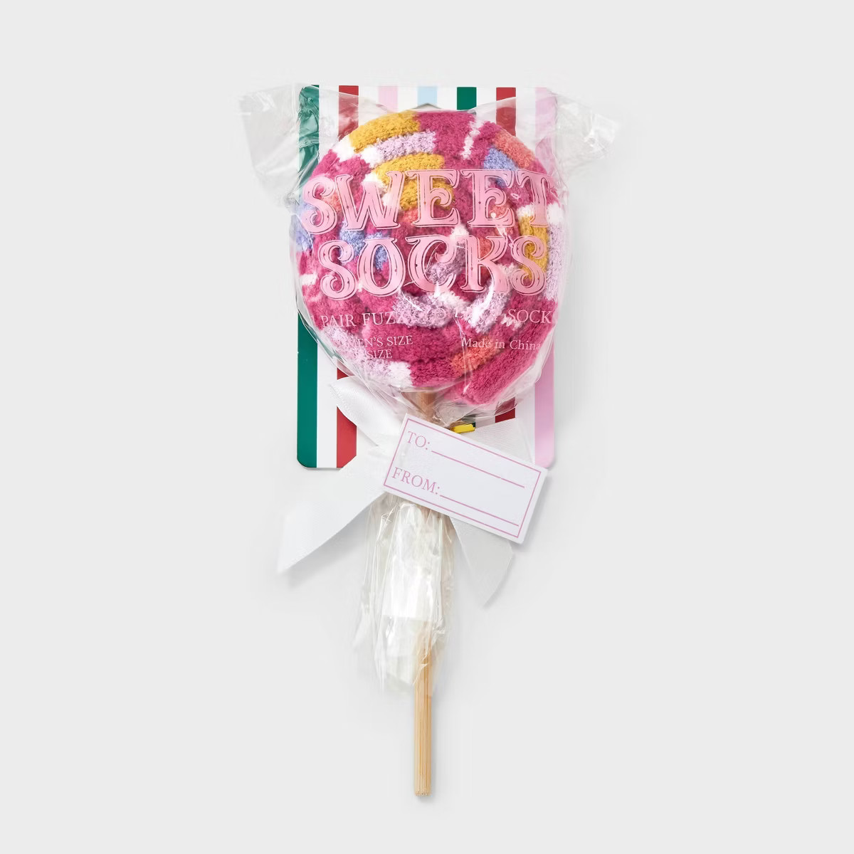 Adult Lollipop Cozy Crew Socks - Pink One Size Fits Most | Target