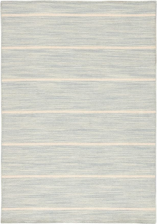 Jaipur Living Washable 5x8 Area Rug, Striped, Blue/Beige | Amazon (US)