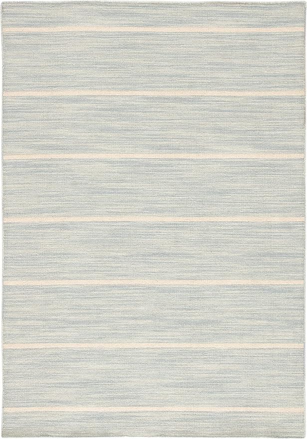 Jaipur Living Washable 5x8 Area Rug, Striped, Blue/Beige | Amazon (US)