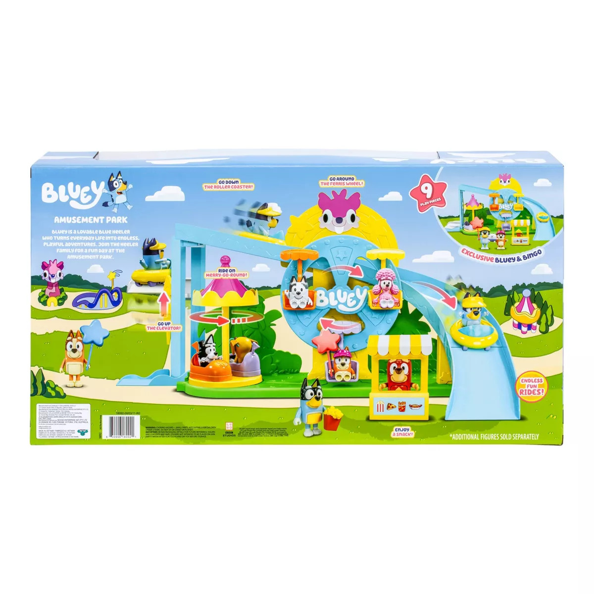 Bluey Amusement Park Playset (Target Exclusive): Plastic Doll Playset for Ages 3+, Includes 9 Pie... | Target