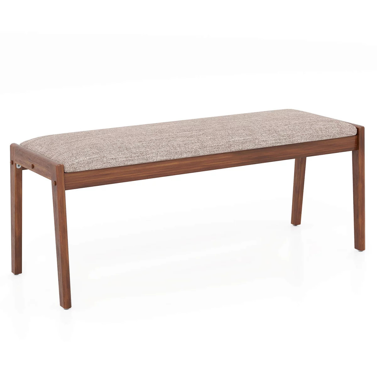 Costway 1/2 PCS 45" Farmhouse Backless Bench with Rubber Wood Legs & Fabric Padded Seat | Target