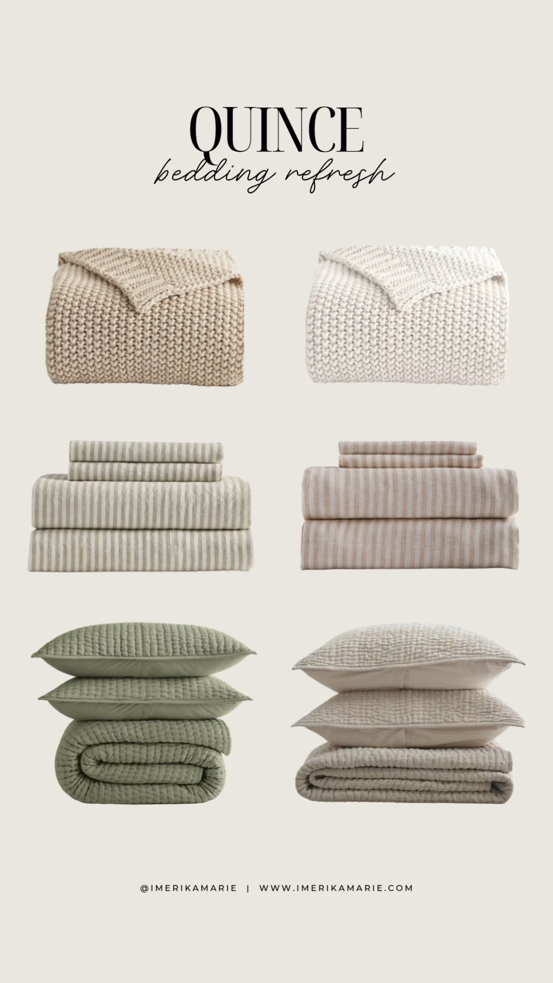 Quince Bedding Refresh 🛏️

Quince offers high-quality European linen sheets and quilts, plus cotton throw blankets. Perfect for a spring refresh!

Available in multiple colors and patterns. 

 #LTKmorningroutine #LTKselfcare #LTKHome