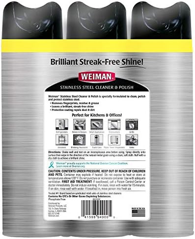 Weiman Stainless Steel Cleaner & Polish (17oz.,3pk.) by Weiman | Amazon (US)