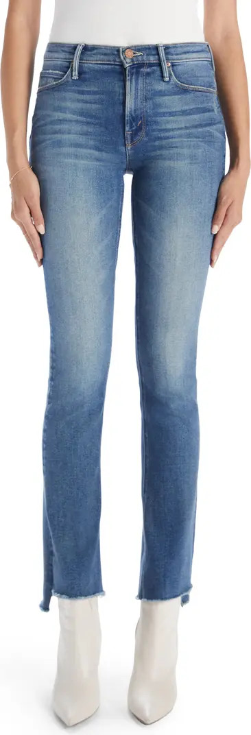 The Runaway High Waist Frayed Hem Jeans | Nordstrom