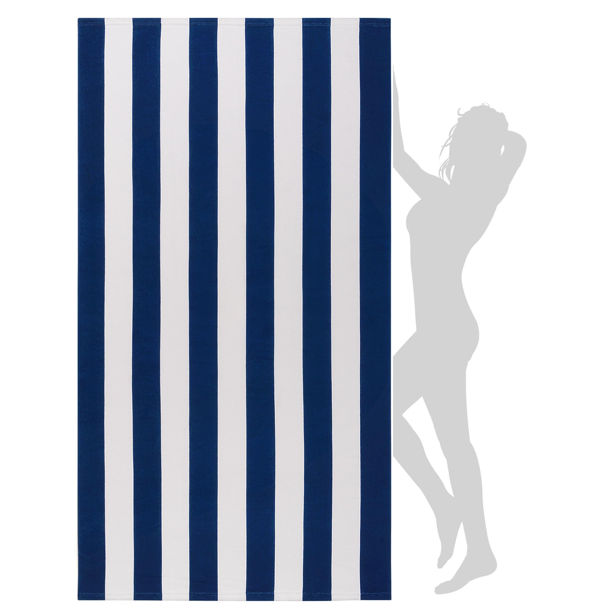 Amazon.com: WILFA Extra Large Beach Towel - Oversized Mircofiber 40 x 70 inches, XL Striped Lightweight Pool Towel, Big Cabana Swim Travel Towel for Adults Mens Women,Dark Blue : Home & Kitchen | Amazon (US)