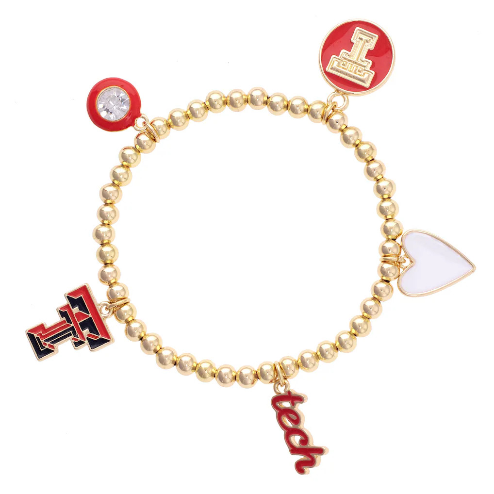 Texas Tech Red Raiders CANVAS Style 18k Gold-Plated Ball Beads Stretch Charm Bracelet | Fanatics