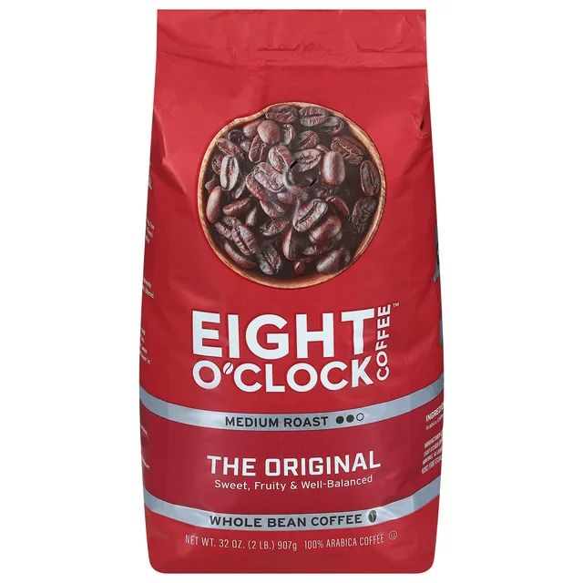 Eight O'Clock The Original Medium Roast Whole Bean Coffee, 32 Oz, Bag | Walmart (US)