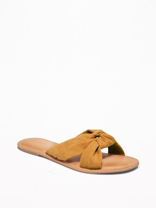Faux-Suede Knotted-Twist Slide Sandals for Women | Old Navy US