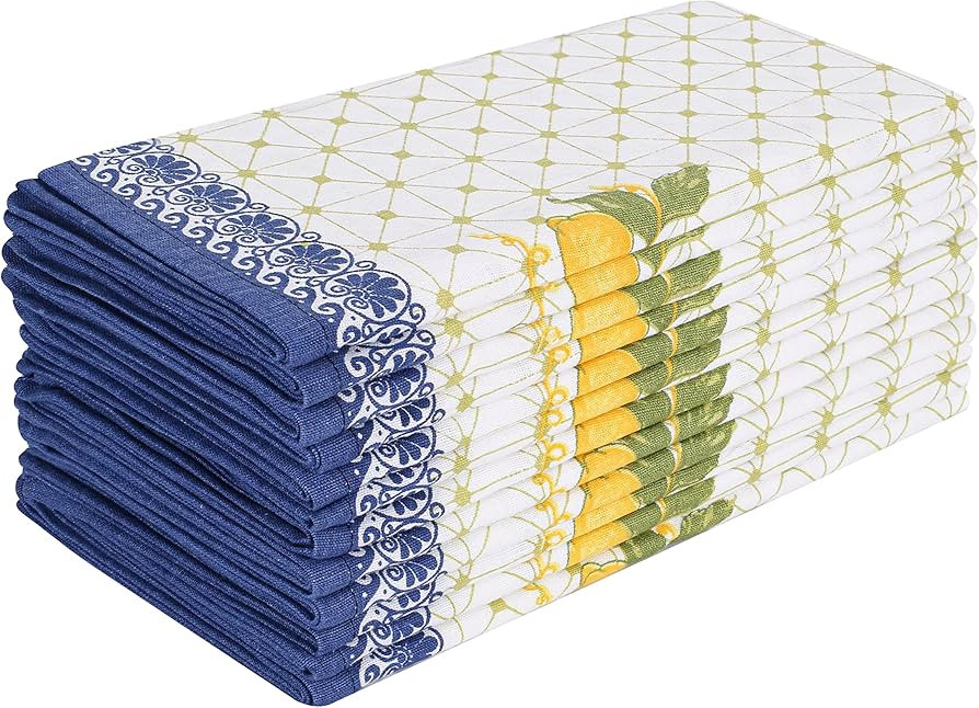 Fingercraft Cloth Napkins Set of 12 Cotton Linen Blend Printed Dinner Napkins Perfect for Parties... | Amazon (US)