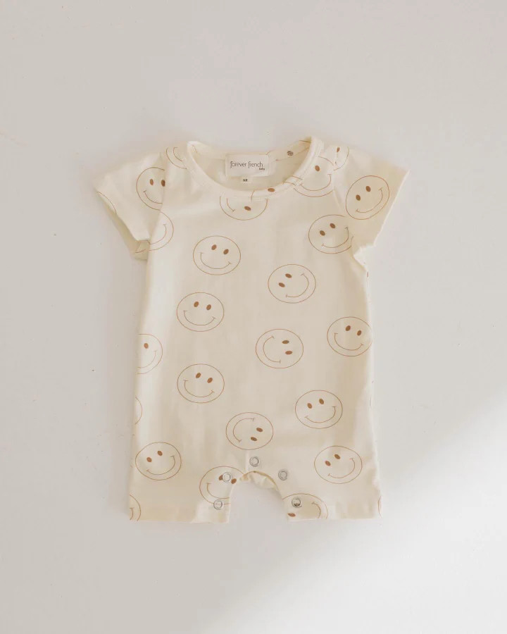 Just Smile Ivory | T-Shirt Romper | Forever French