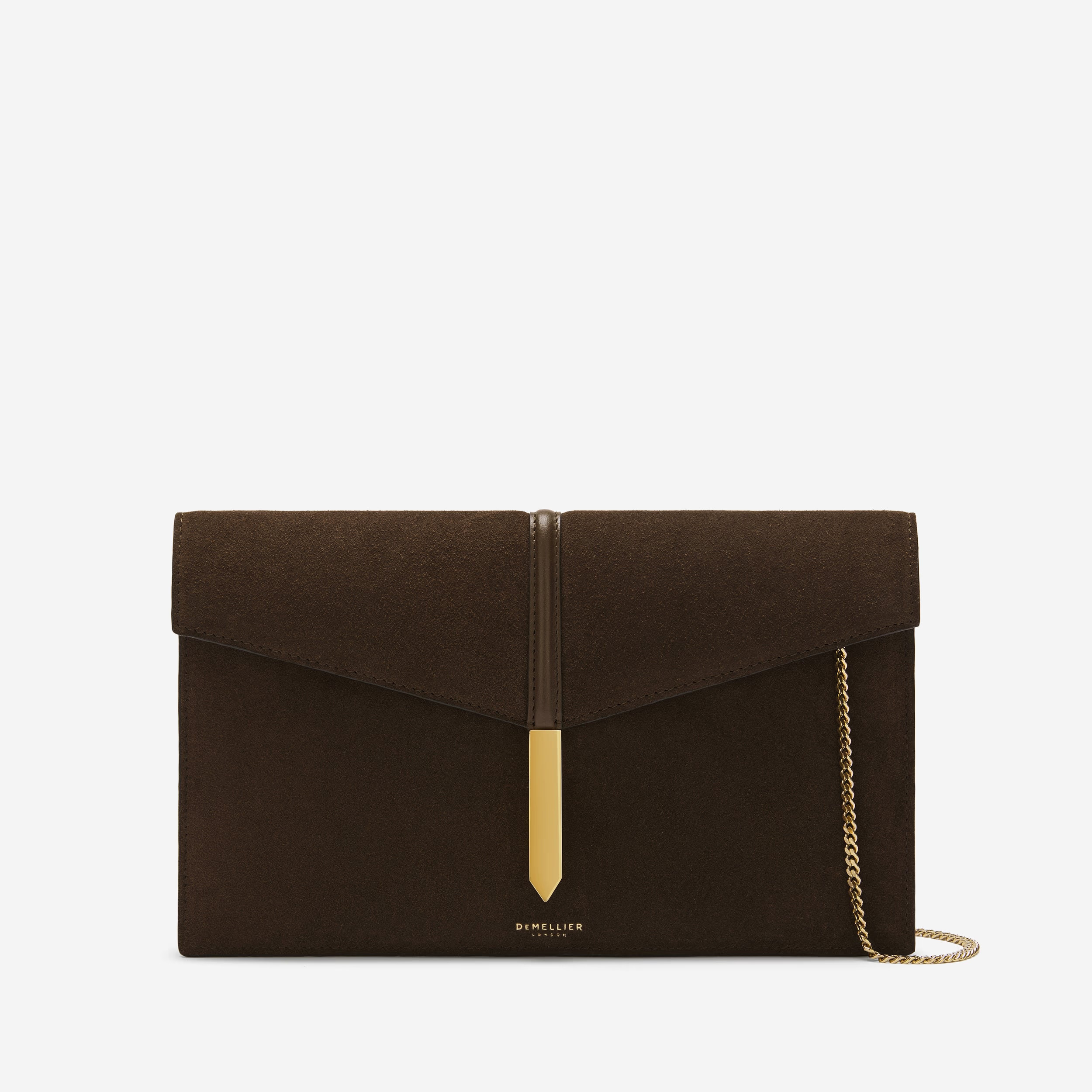 The Tokyo Clutch | Mocha Suede & Mocha Smooth | DeMellier | DeMellier