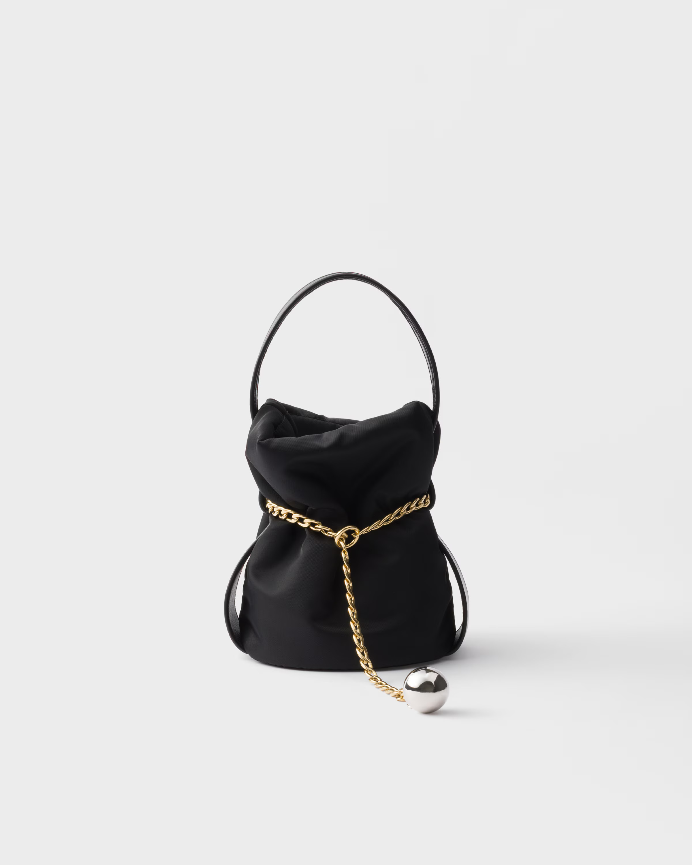 Prada Petit Sac Noir mini Re-Nylon and nappa leather bucket bag | Prada US