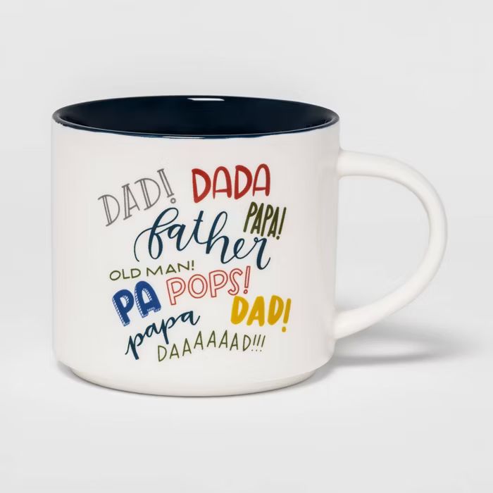 16oz Stoneware Dad! Stacking Mug White - Room Essentials™ | Target