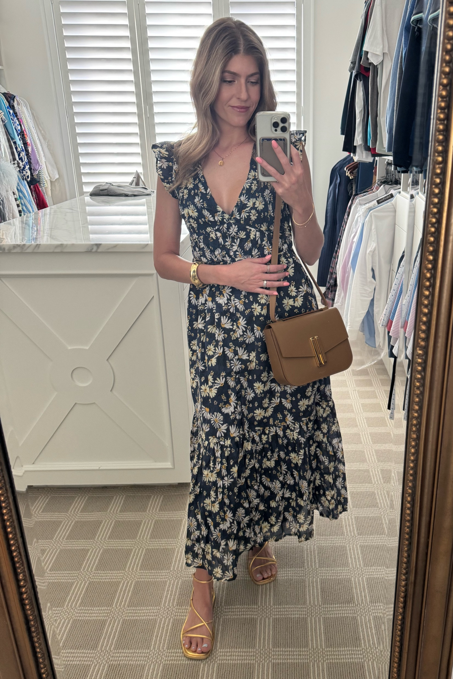Spring fashion, spring dress, sundress, navy sundress, summer dresses, vacation dress, casual dress, anthropologie, spring handbag, gold sandal, strappy sandal, spring sandal, Loeffler Randall 

#LTKItBag #LTKStyleTip