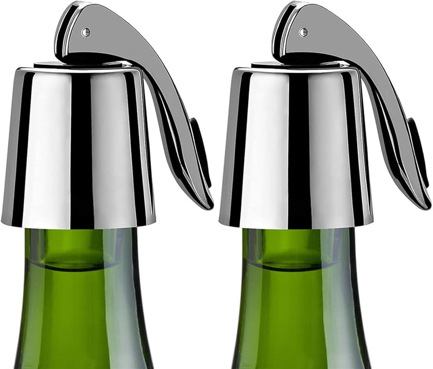 Pafusen Wine Stoppers Set of 2, Stainless Steel Wine Bottle Stopper with Silicone Seal, Reusable ... | Amazon (US)