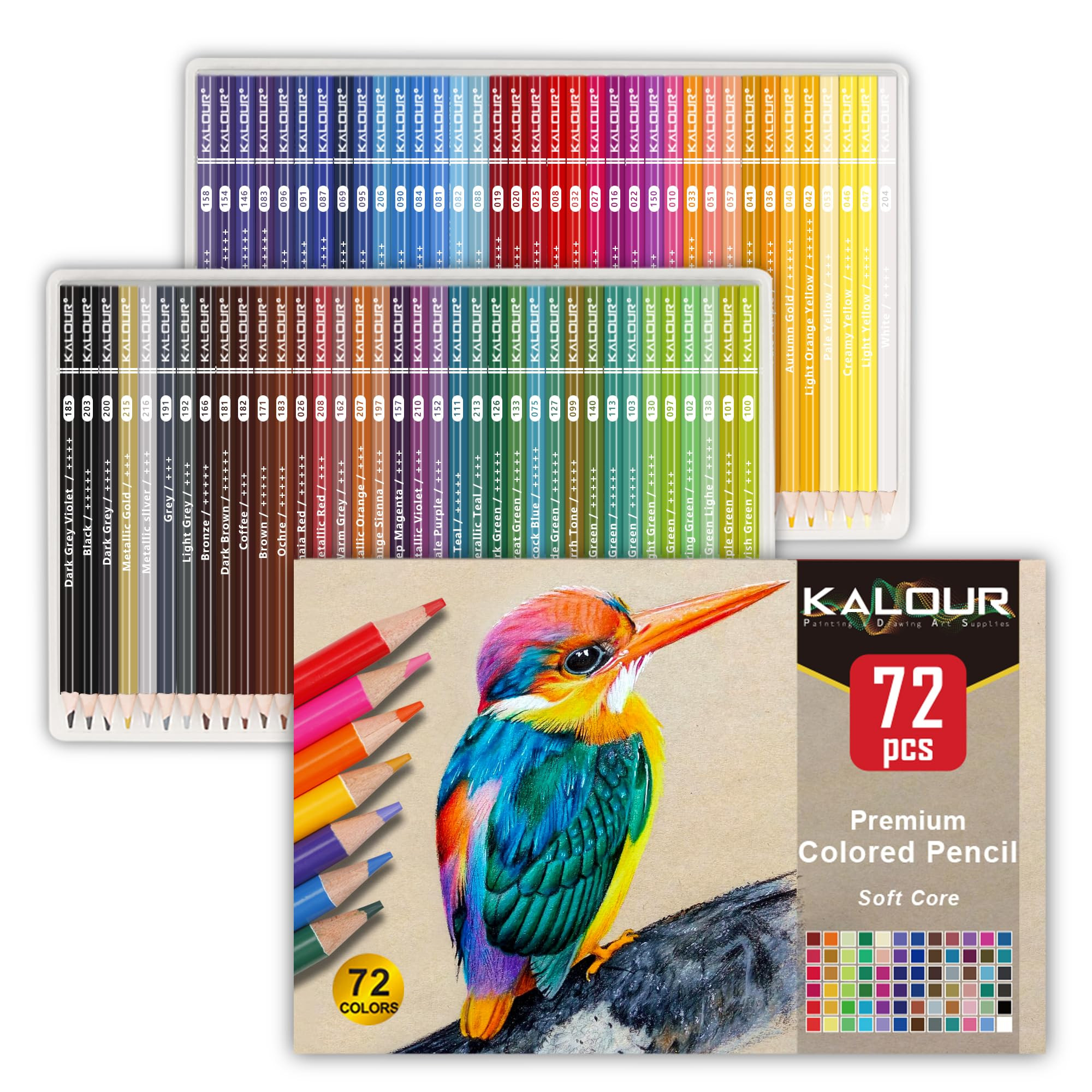 KALOUR 72 Count Colored Pencils for Adult Coloring Books, Soft Core,Ideal for Drawing Blending Sh... | Amazon (US)