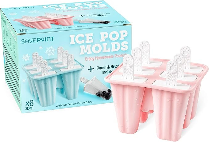 SavePoint Ice Pop Molds – Silicone Popsicle Tray – Reusable Popsicle Molds With Complimentary... | Amazon (US)