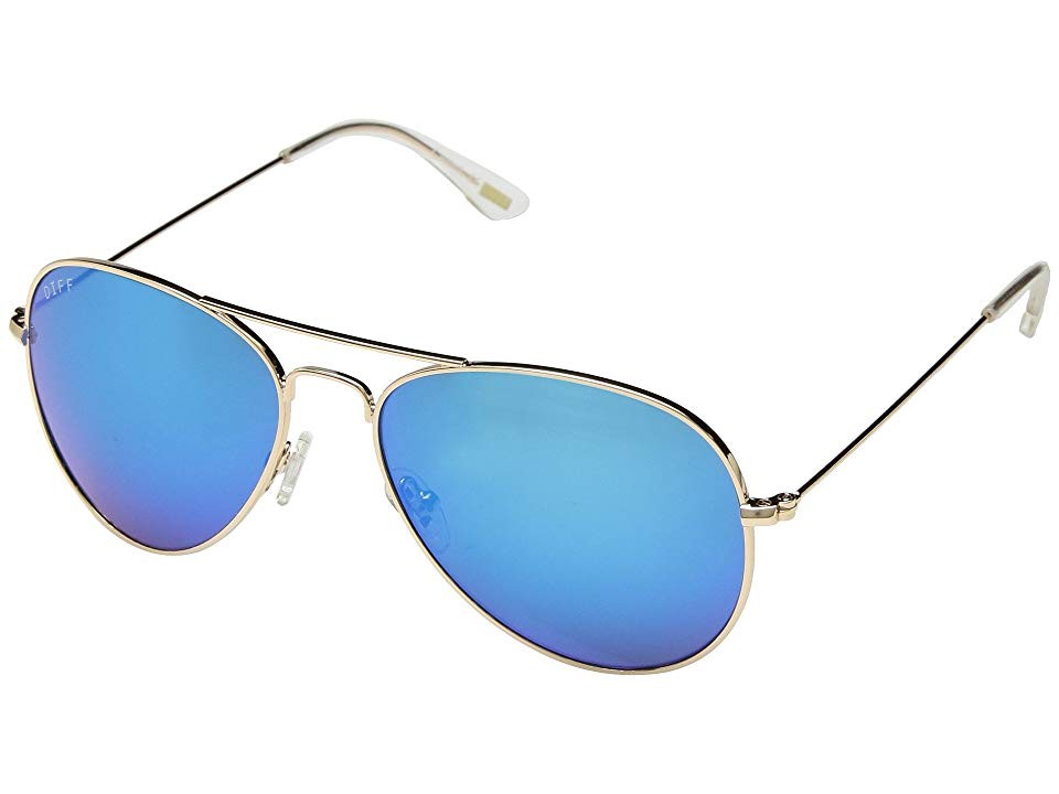 DIFF Eyewear Cruz (Gold/Blue) Fashion Sunglasses | Zappos