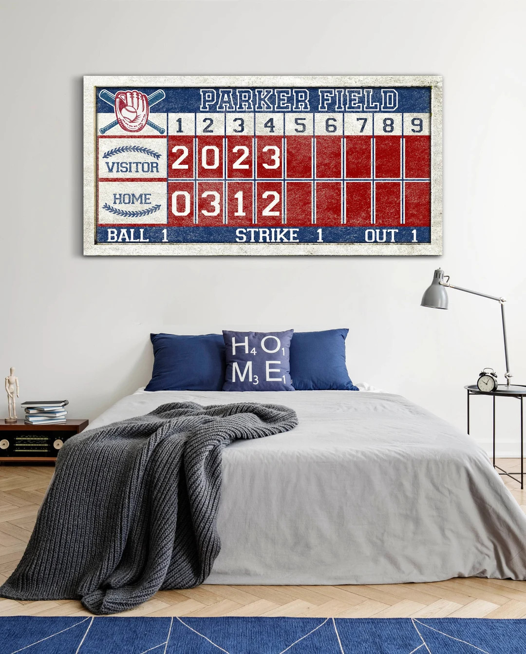 Personalized Baseball Scoreboard Family Name Sign, Game Room Wall Decor, Custom Above Bed Decor, ... | Etsy (US)
