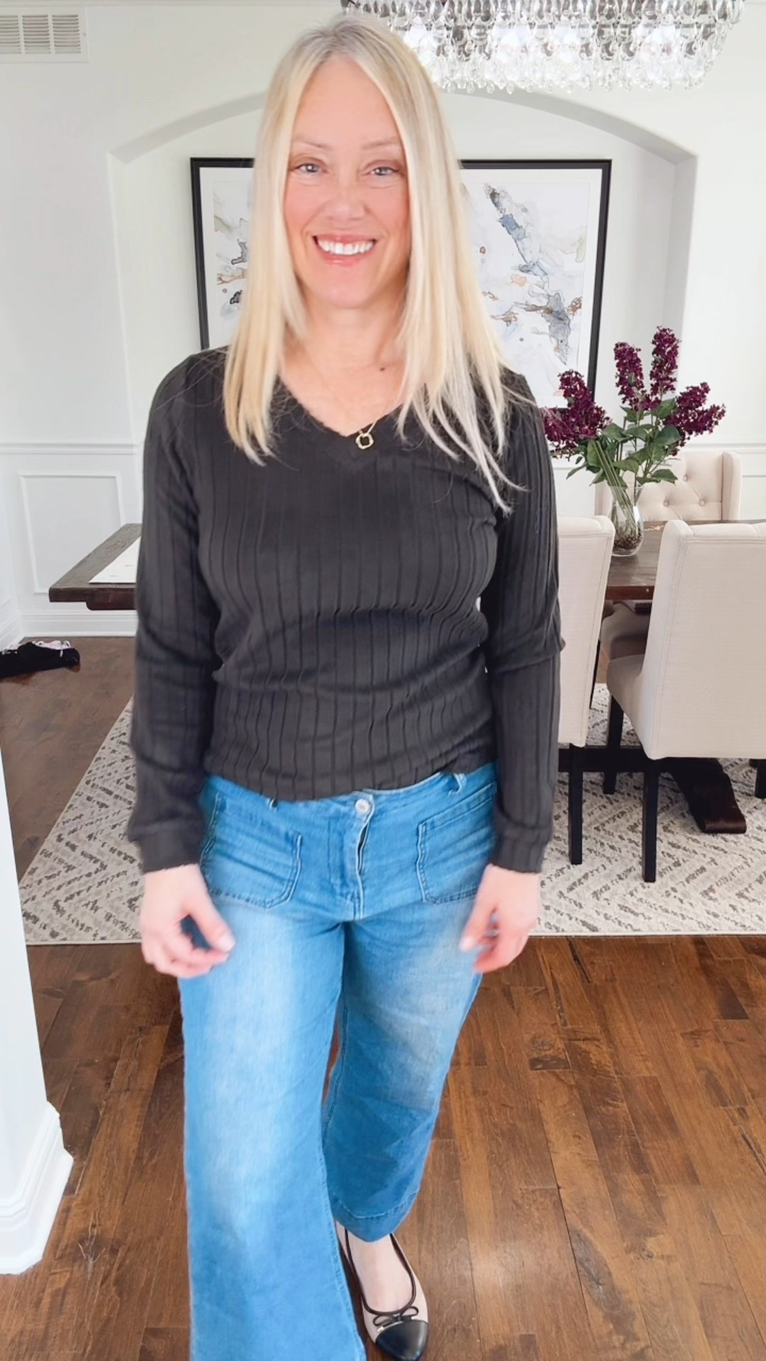 Long sleeve loose fit women’s sweater with V-neck  

#LTKStyleTip #LTKFindsUnder50 #LTKWatchNow