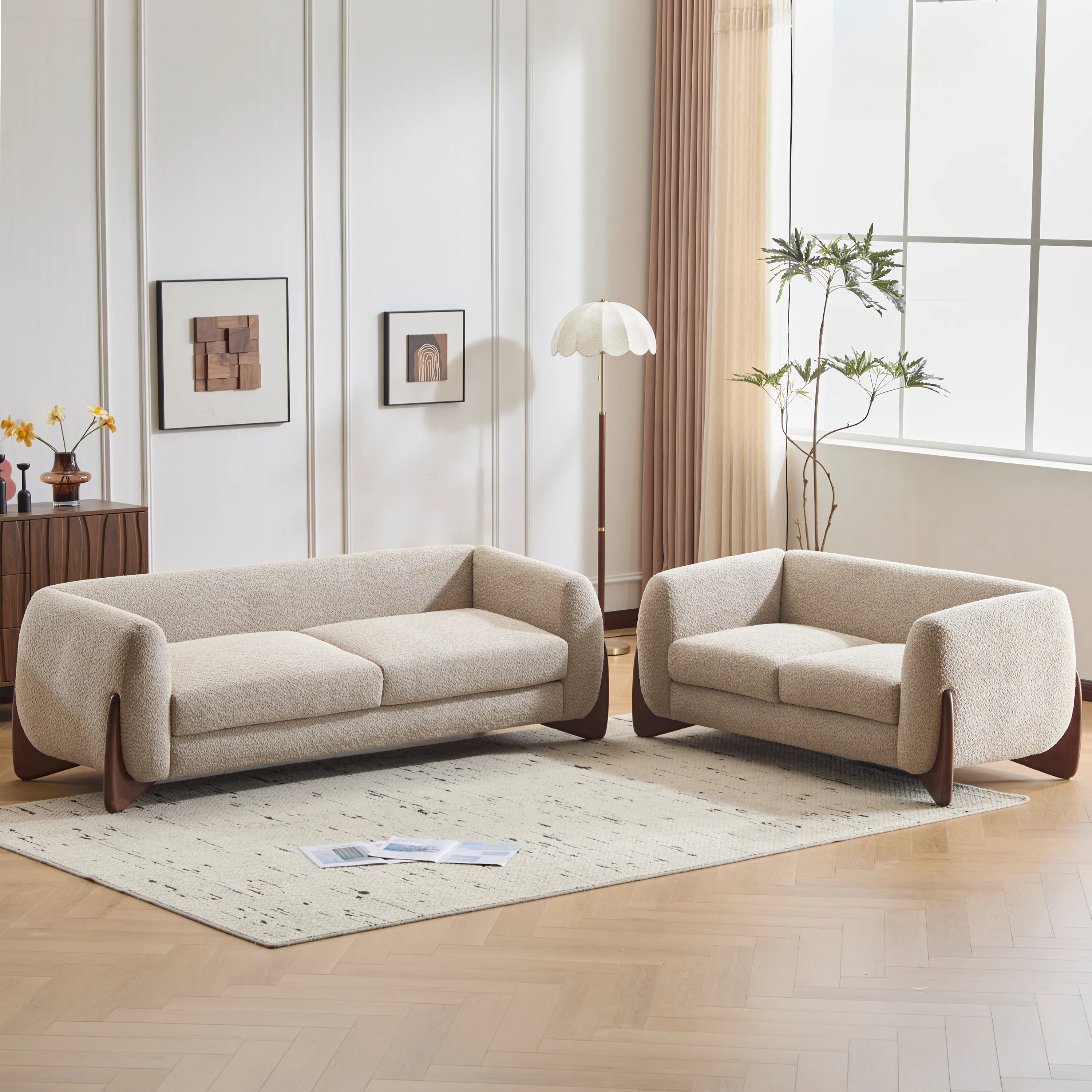Mariyan Boucle Upholstered 3-seater Sofa and Loveseat | Wayfair North America