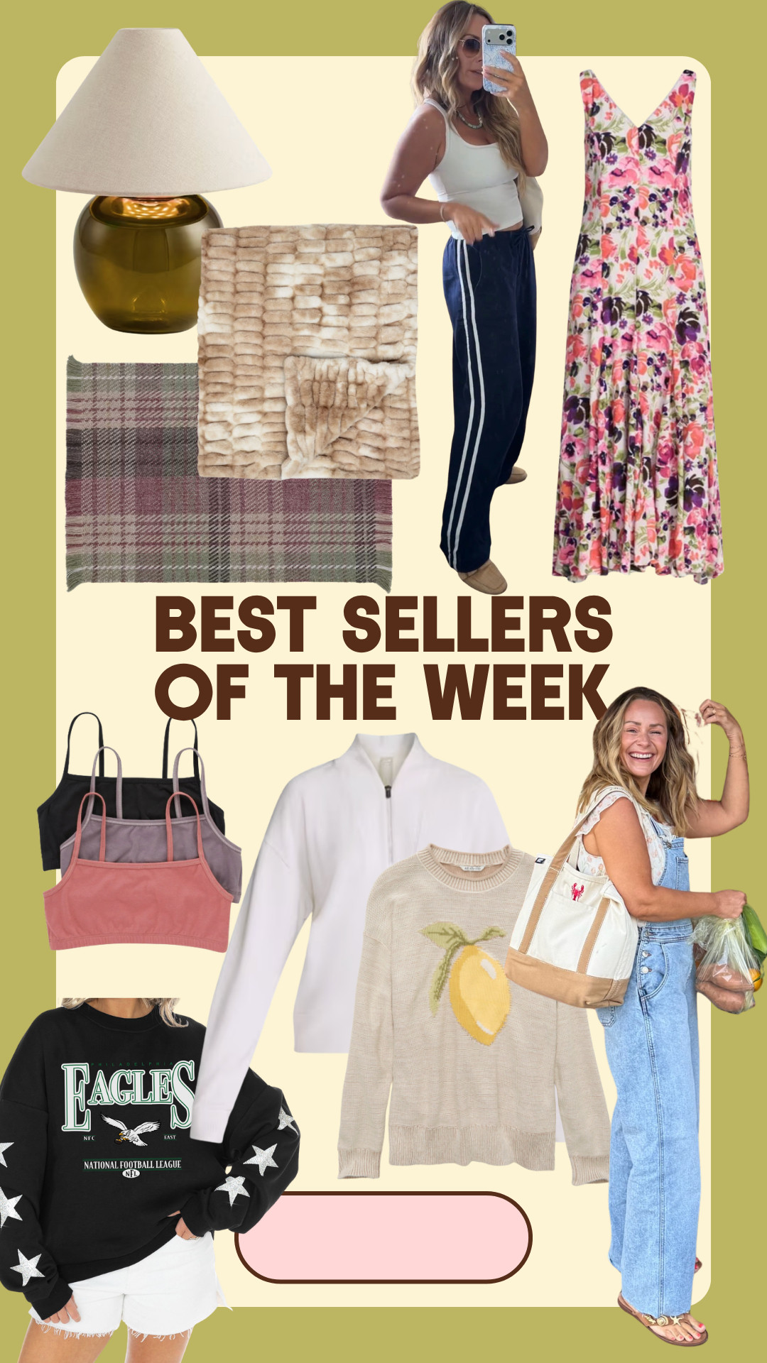 Best sellers of the week, sisters! You guys loveddd fall home finds, end of summer fashion and I am obsessed with how much you guys loved the Eagles crewneck. Go birds!!!  

 #LTKootd #LTKSeasonal