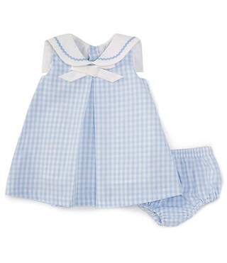 Edgehill Collection x The Broke Brooke Baby Girls 3-24 Month Annabelle Woven Gingham Sailor Dress... | Dillard's