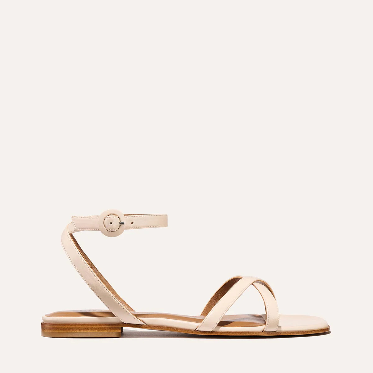 The Flat Sandal - Magnolia Nappa | Margaux