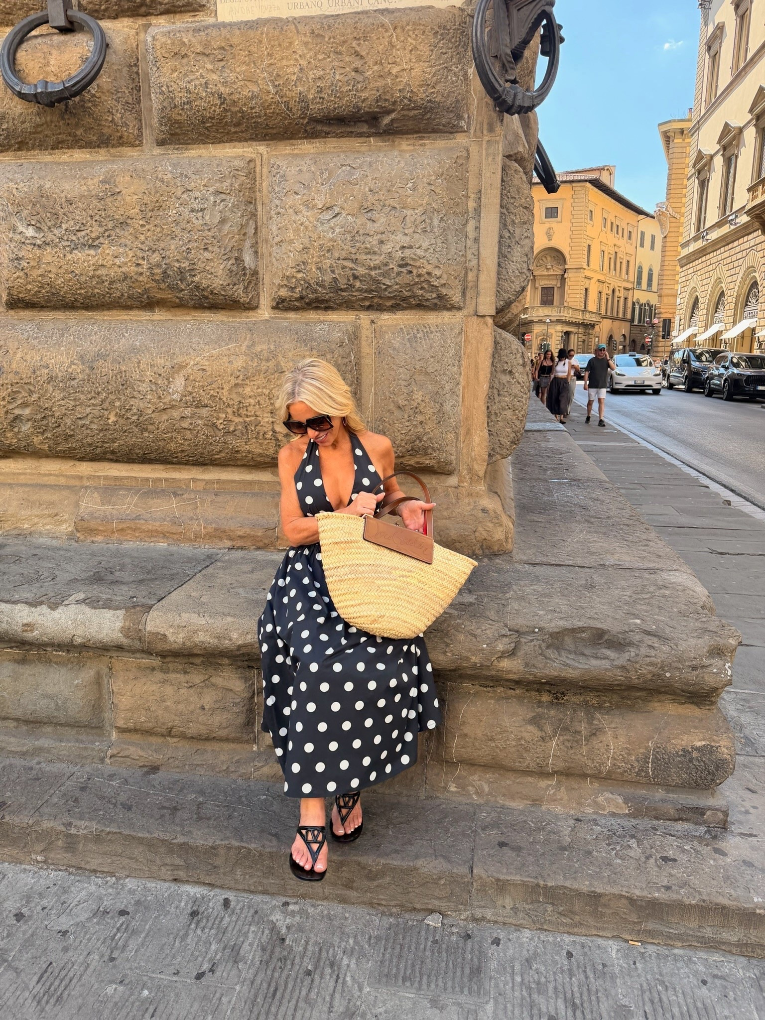 Florence, polka dots, and a little straw-bag moment 🤍🇮🇹 This set was made for wandering the streets of Italy.

#LTKootd #LTKdayinmylife #LTKTravel