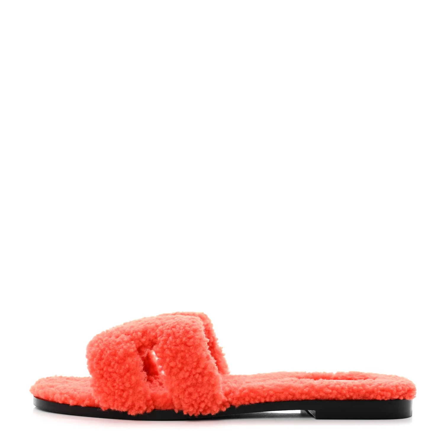 HERMES Woolskin Oran Sandals 41 Orange | FASHIONPHILE (US)