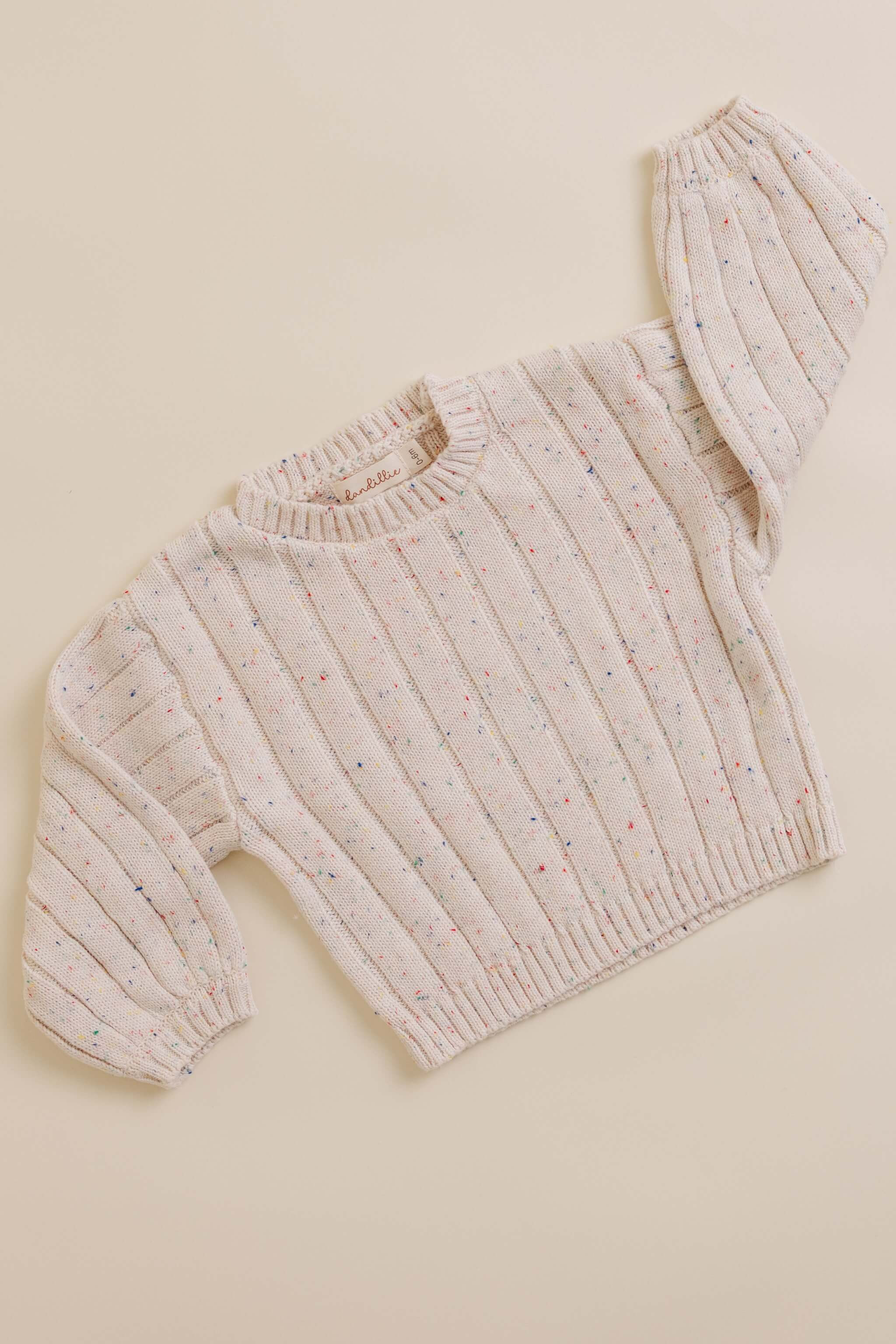 Sprinkle Knit Wide Ribbed Sweater - Oat | Dandillie