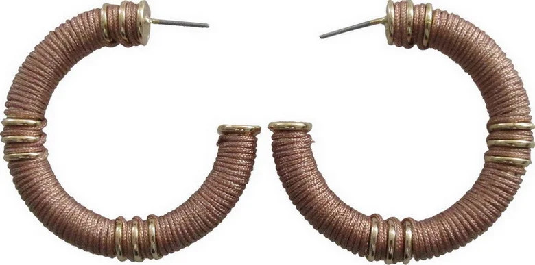 Time and Tru Golden Honey Thread Wrapped Hoop Earring for Women - Walmart.com | Walmart (US)