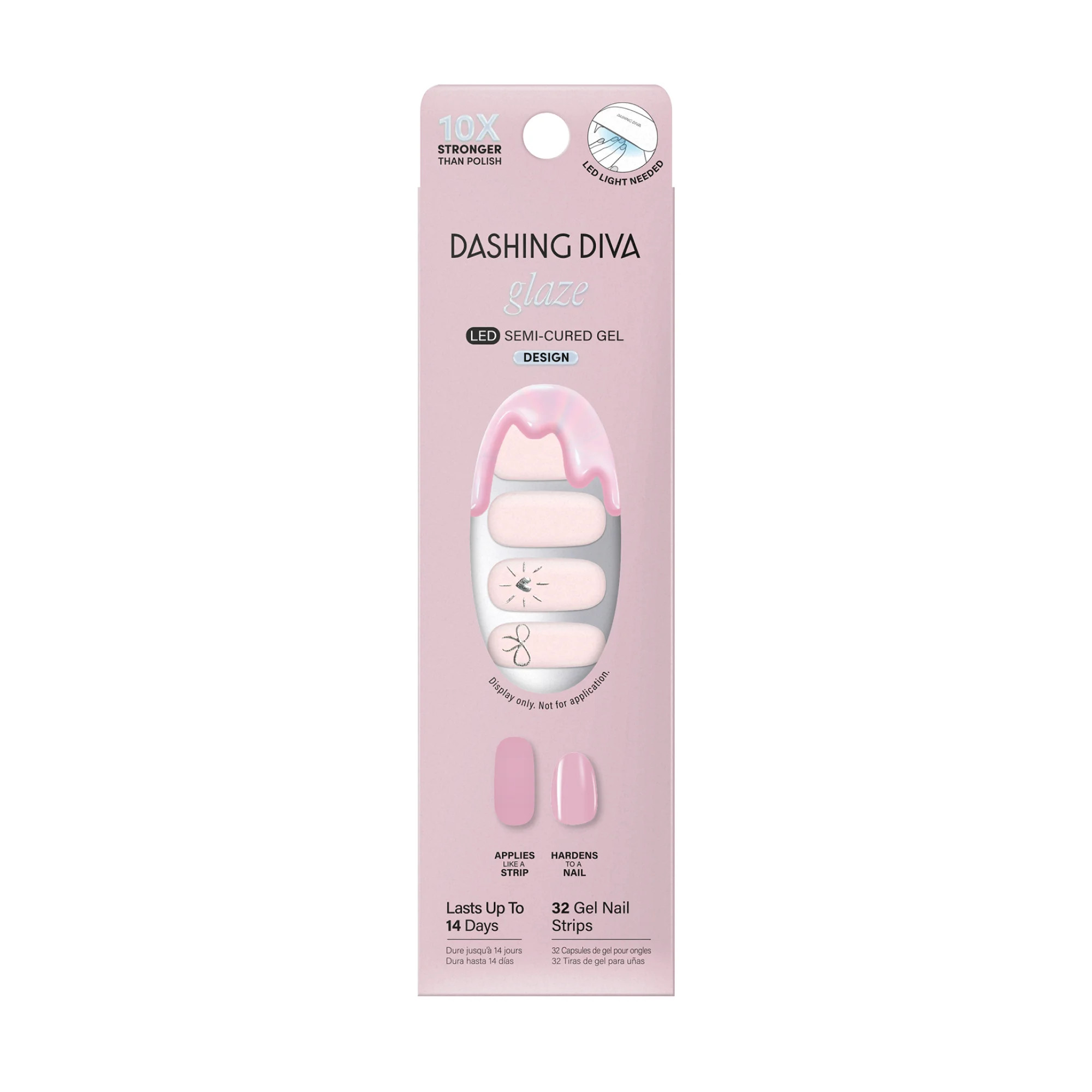 Dashing Diva Glaze Effects Semi-Cured Gel Strips, Just Put a Bow On It, 32 Count | Walmart (US)