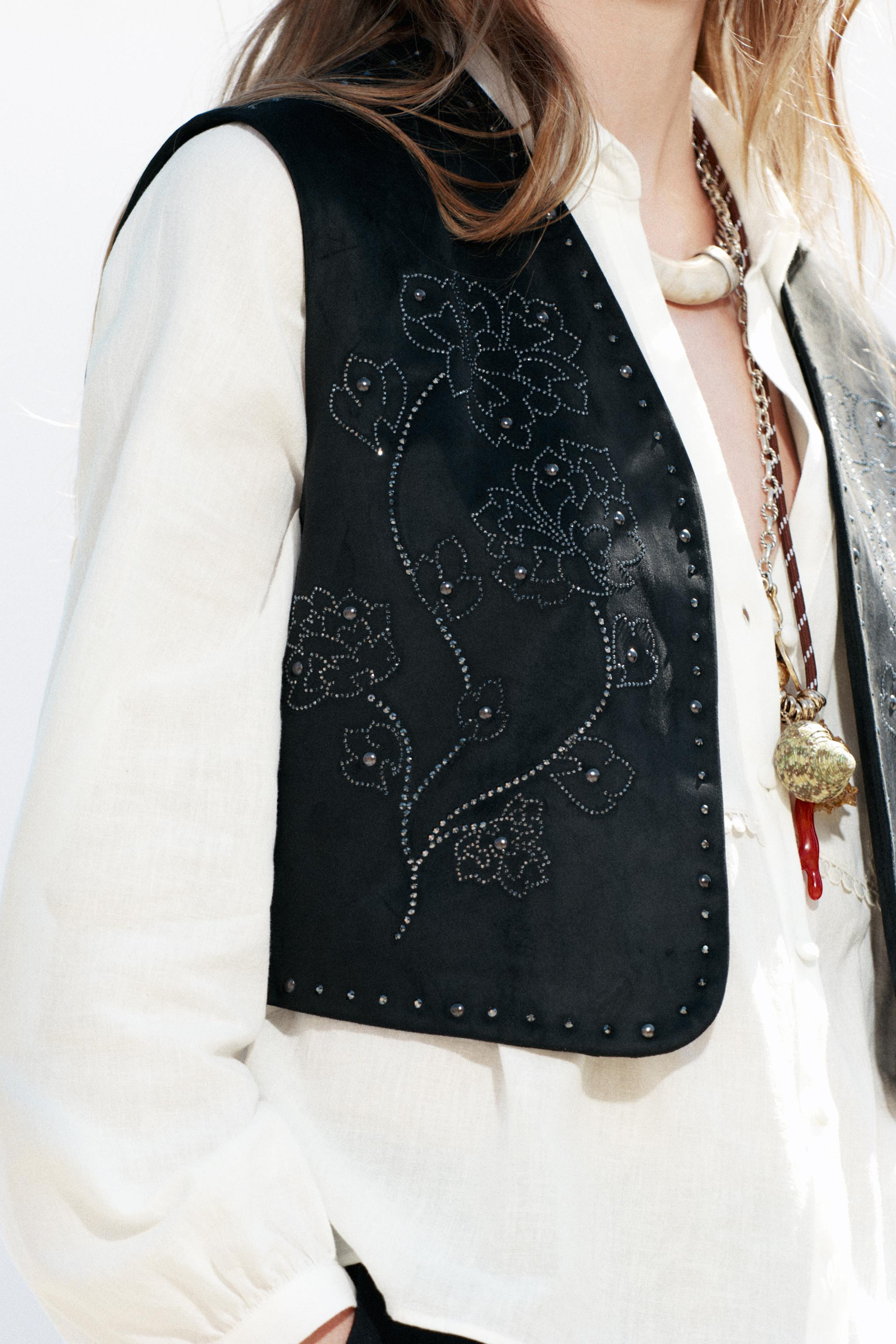 SPARKLY FAUX SUEDE VEST | Zara US