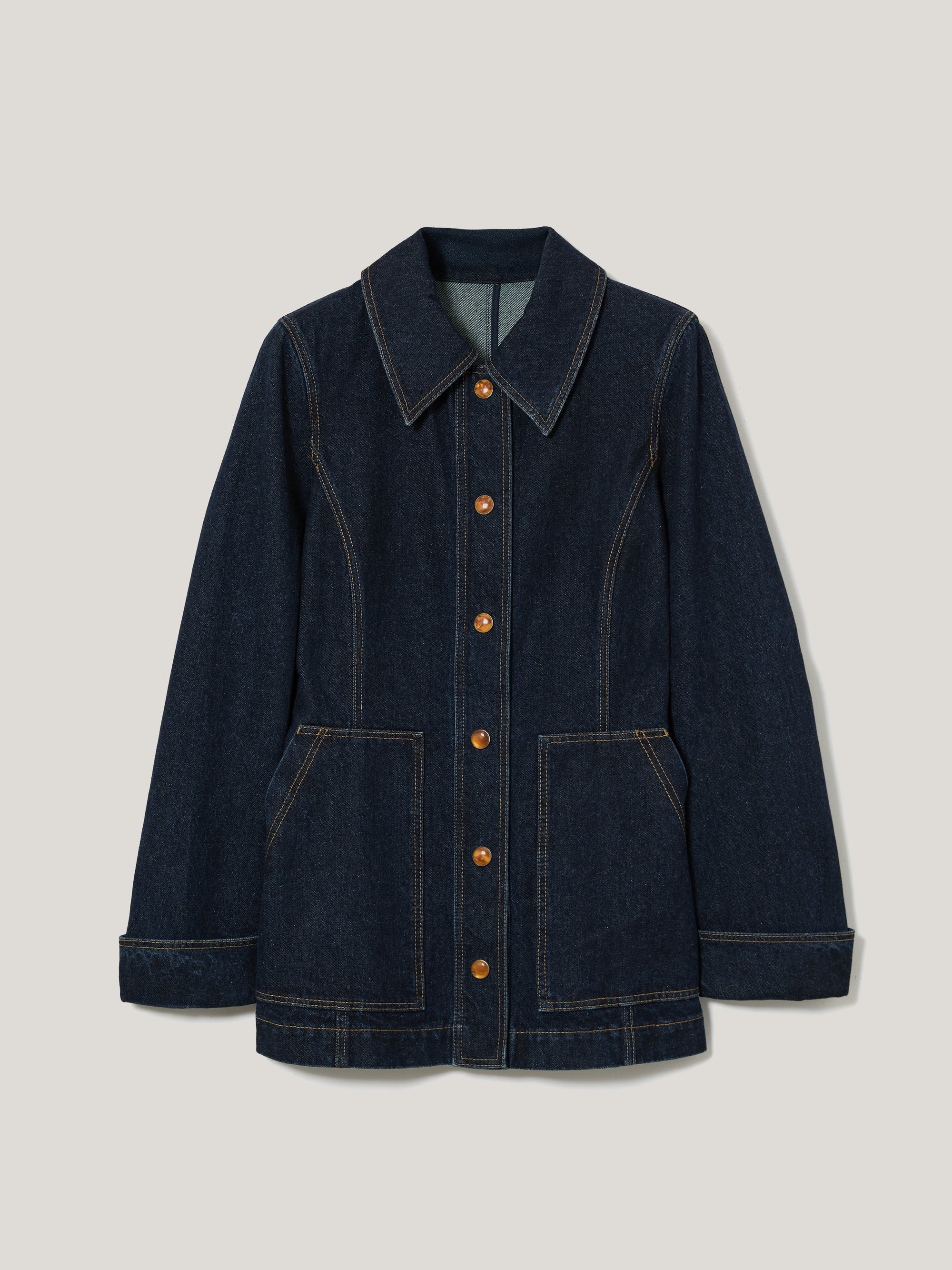 Denim Tailored Panelled Jacket | Indigo | Jigsaw (UK)