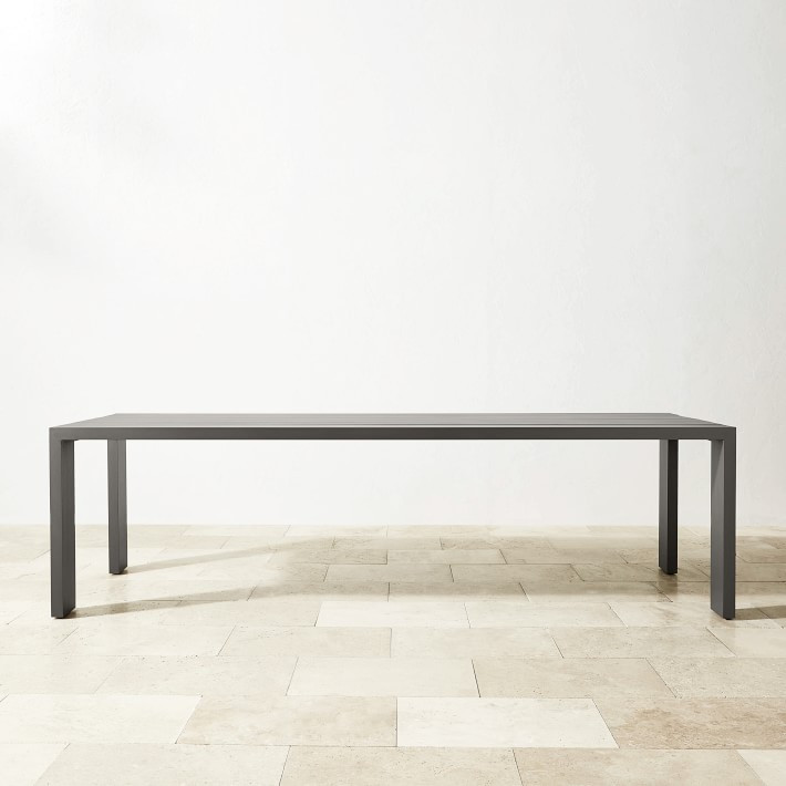 Larnaca Outdoor Slate Grey Metal Dining Table (94"-108") | Williams-Sonoma