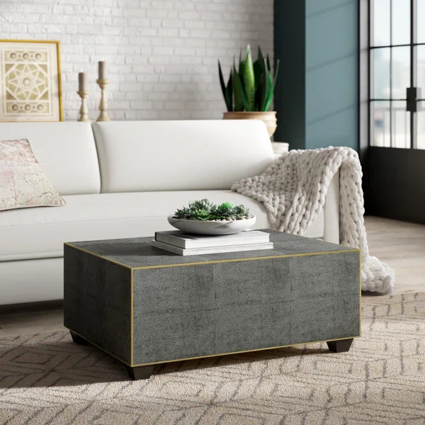 Dayse Leather Shagreen Coffee Table | Wayfair North America