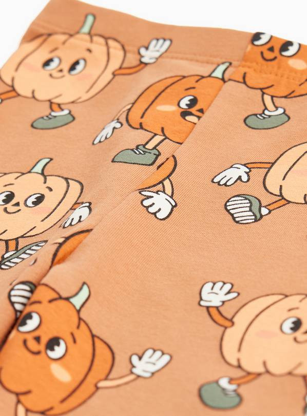 Buy Orange Halloween Pumpkin Print Leggings 3-6 months | Trousers and leggings | Tu | Tu Clothing