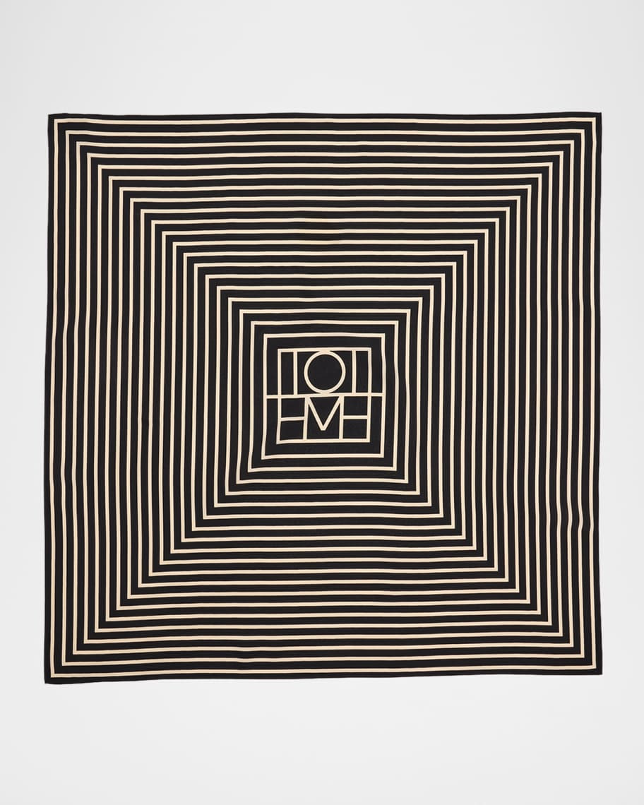 Toteme Signature Monogram Silk Scarf | Neiman Marcus