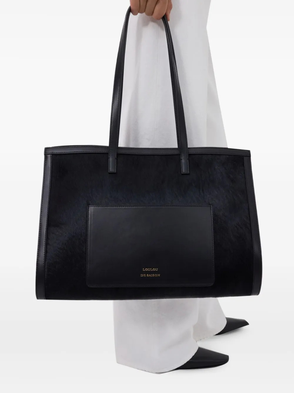 large Nikos pony-effect leather tote bag | Farfetch Global