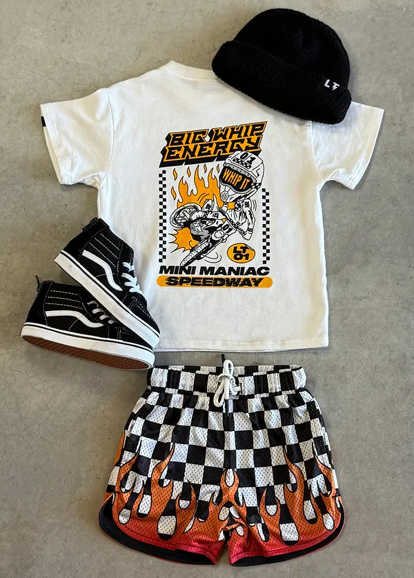 Heater Checker Flame Mesh Shorts | Little Trouble | Little Trouble