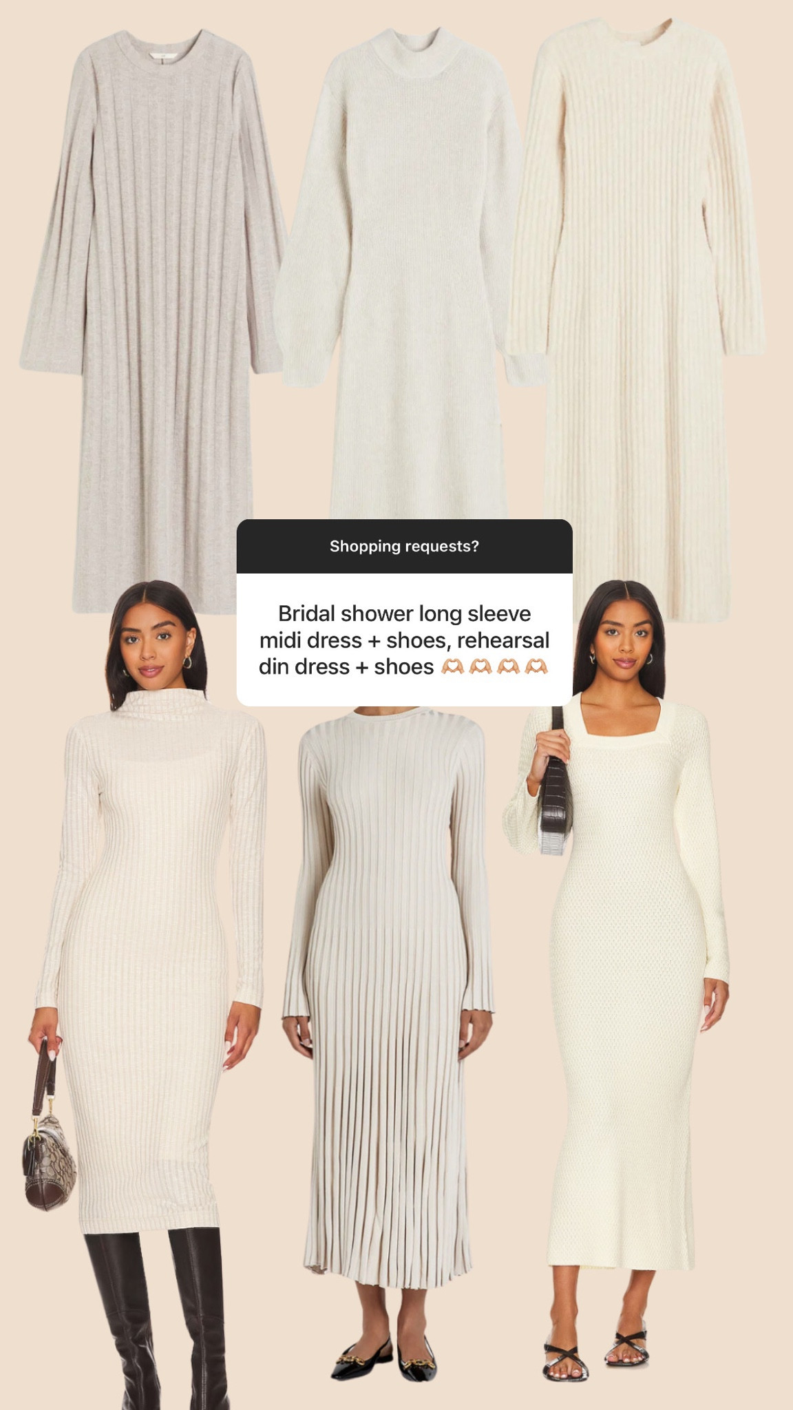 Casual chic sweater dress, bridal shower dress, bridal style, long sleeve white midi dress

#LTKfindsunder100 #LTKstyletip #LTKwedding