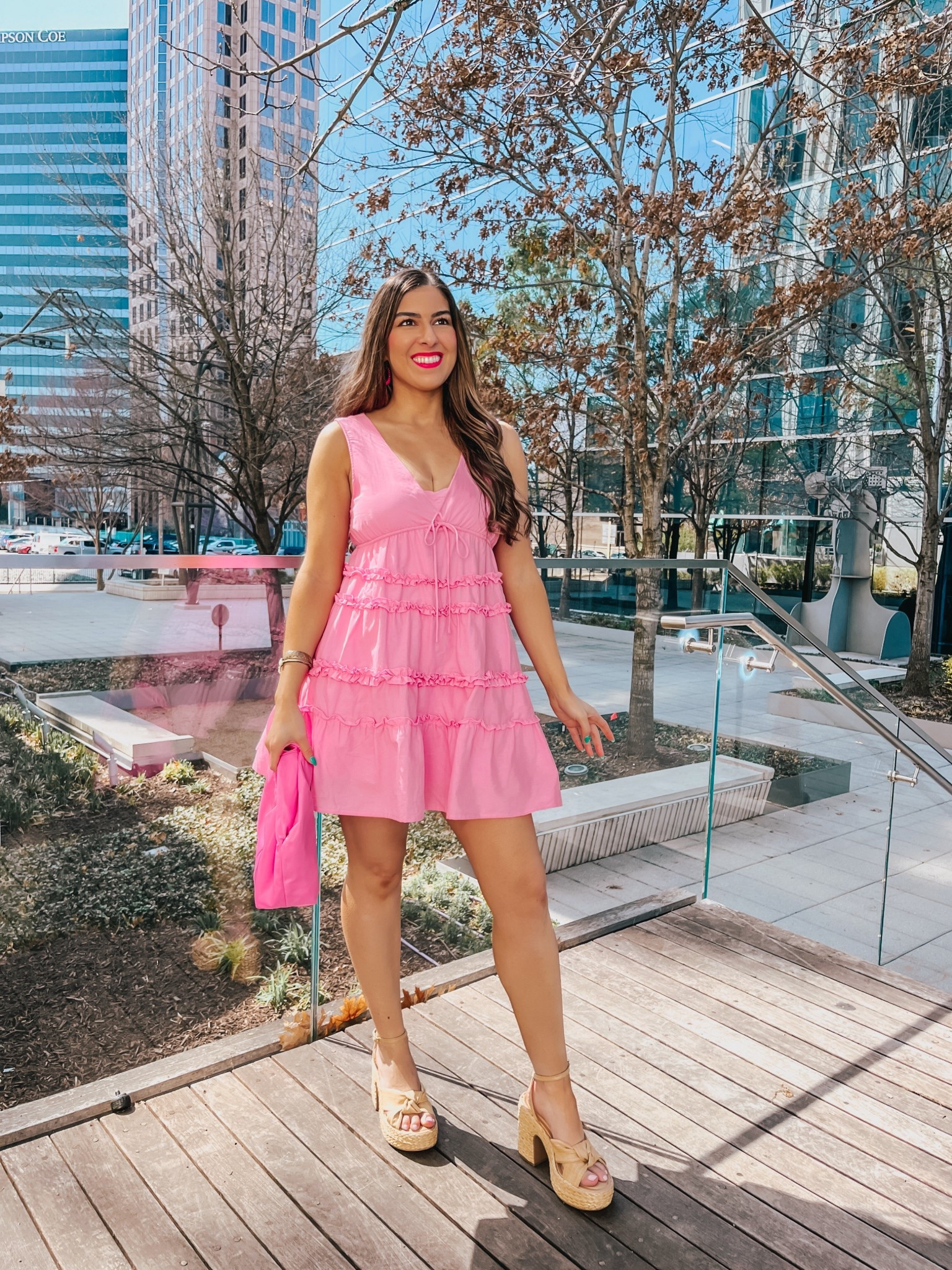 Super cute pink dress from Target 🩷 Babydoll dress for spring and summer vacation. It is lower cut if you have larger boobs like me so for sure wear the breast petals. Wearing size Small. 



#LTKSeasonal #LTKTravel #LTKootd
