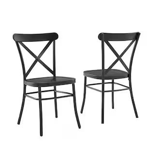 CROSLEY FURNITURE Camille Black Metal Dining Chair (Set of 2)-CF500620-MB - The Home Depot | The Home Depot