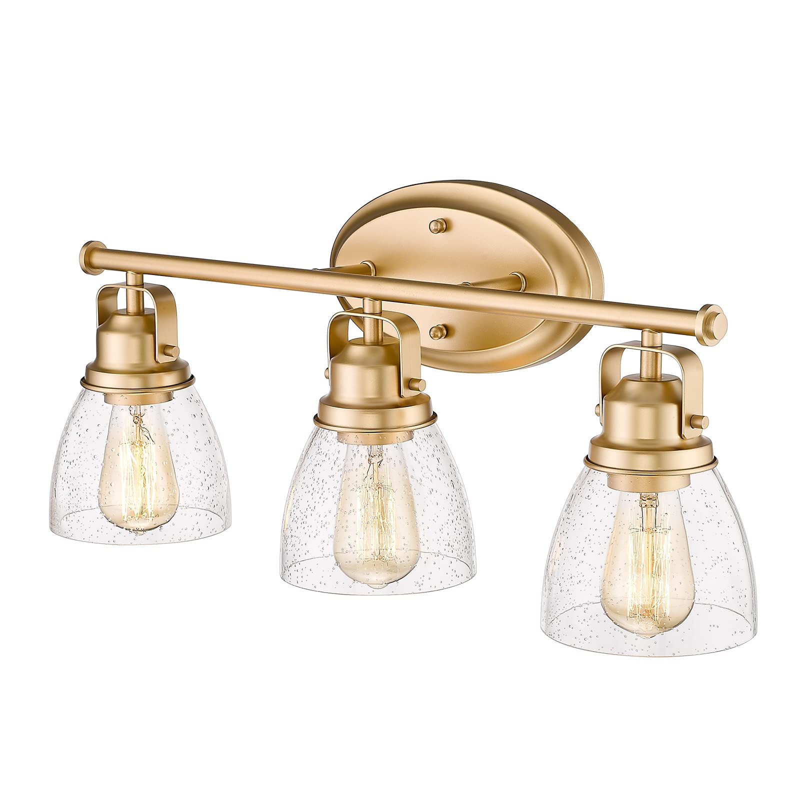 Fanyate Bathroom Vanity Light Fixtures,3-Light Gold Vanity Lights for Mirror, Farmhouse Bathroom Van | Amazon (US)