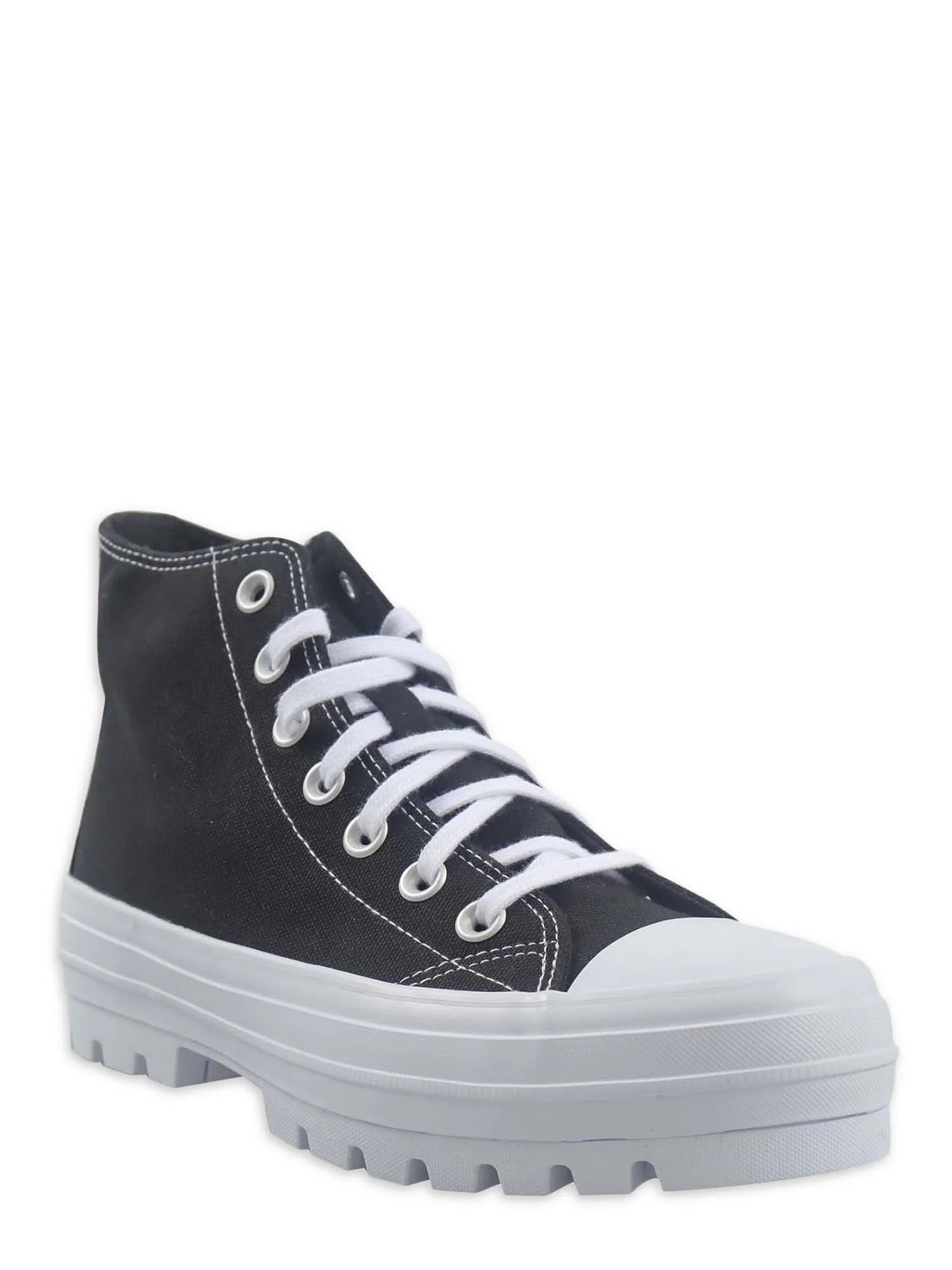 No Boundaries Women's High Top Lug Canvas Sneaker - Walmart.com | Walmart (US)
