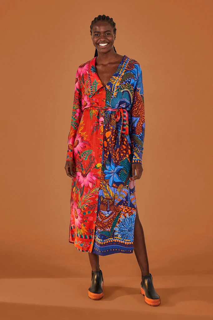 mixed prints chemise | FarmRio (US)