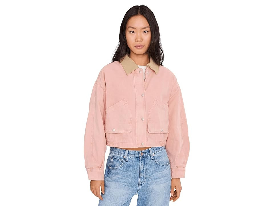 Blank NYC Lawn Party Barn Jacket Women's Coat Pink : MD, Cotton/Denim | Zappos
