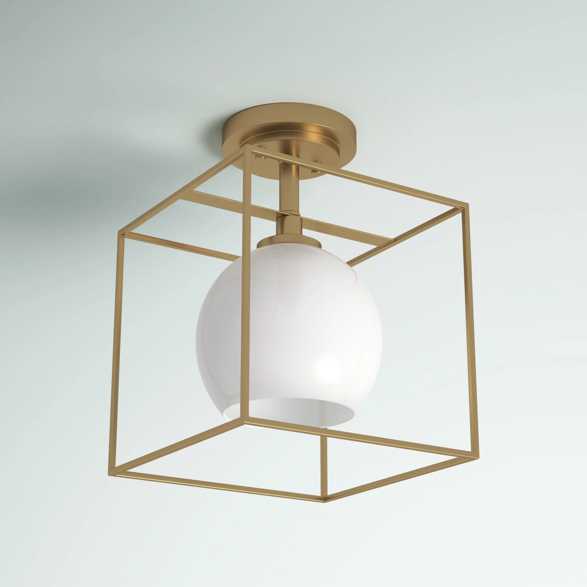 Gaitan 1 - Light 10'' Lantern Square / Rectangle Semi Flush Mount | Wayfair North America